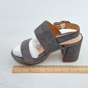 Women Open Toe Platfrom Sandals Chunky Mid Heel Slingbacks Buckle Wide Band